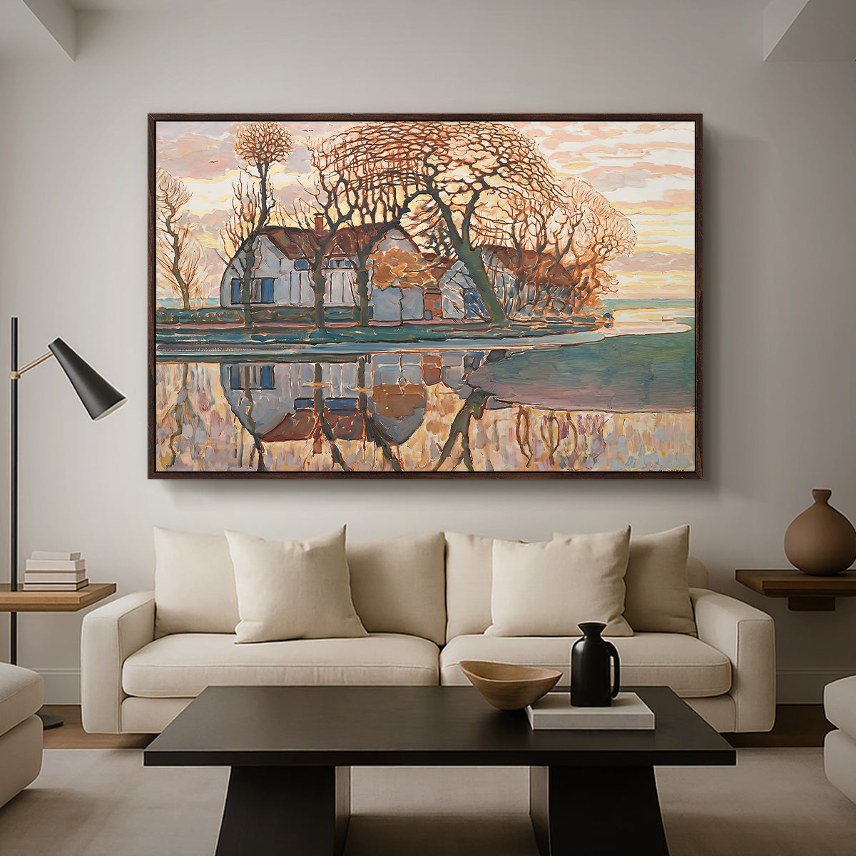 Farm near Duivendrecht, c. 1916 - Floater Framed Canvas Print