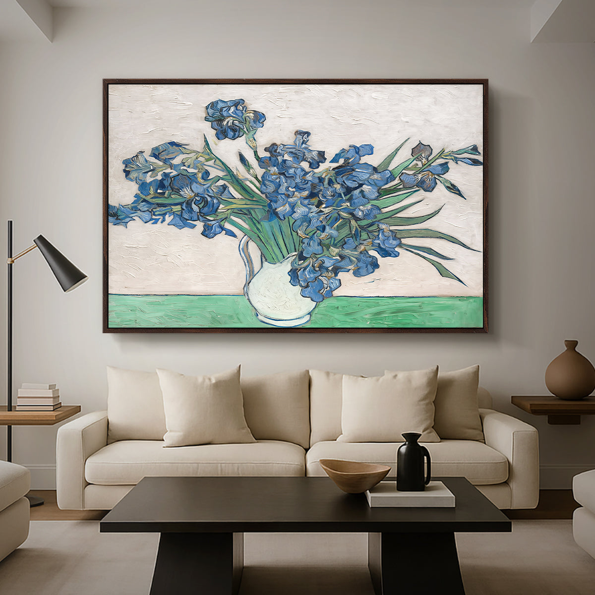 Irises, 1890 - Floater Framed Canvas Print