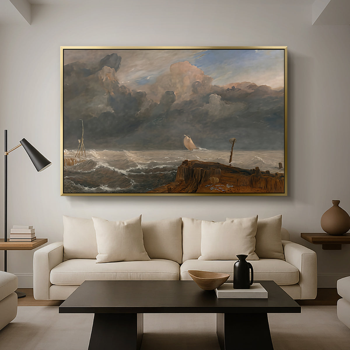 Port Ruysdael, 1827 - Floater Framed Canvas Print