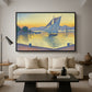 The Port at Sunset, Opus 236, Saint Tropez, 1892 - Floater Framed Canvas Print
