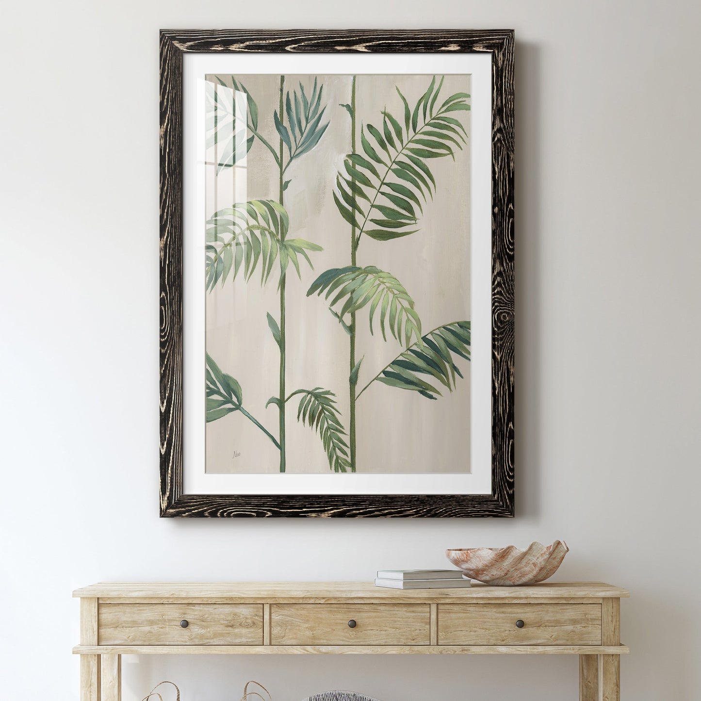 Modern Fronds I - Premium Framed Print - Distressed Barnwood Frame - Ready to Hang