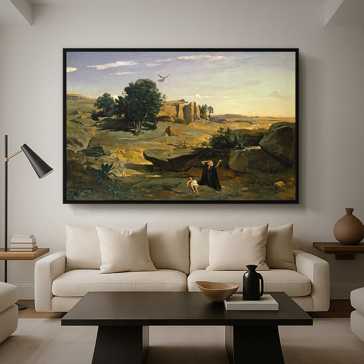 Hagar in the Wilderness, 1835 - Floater Framed Canvas Print