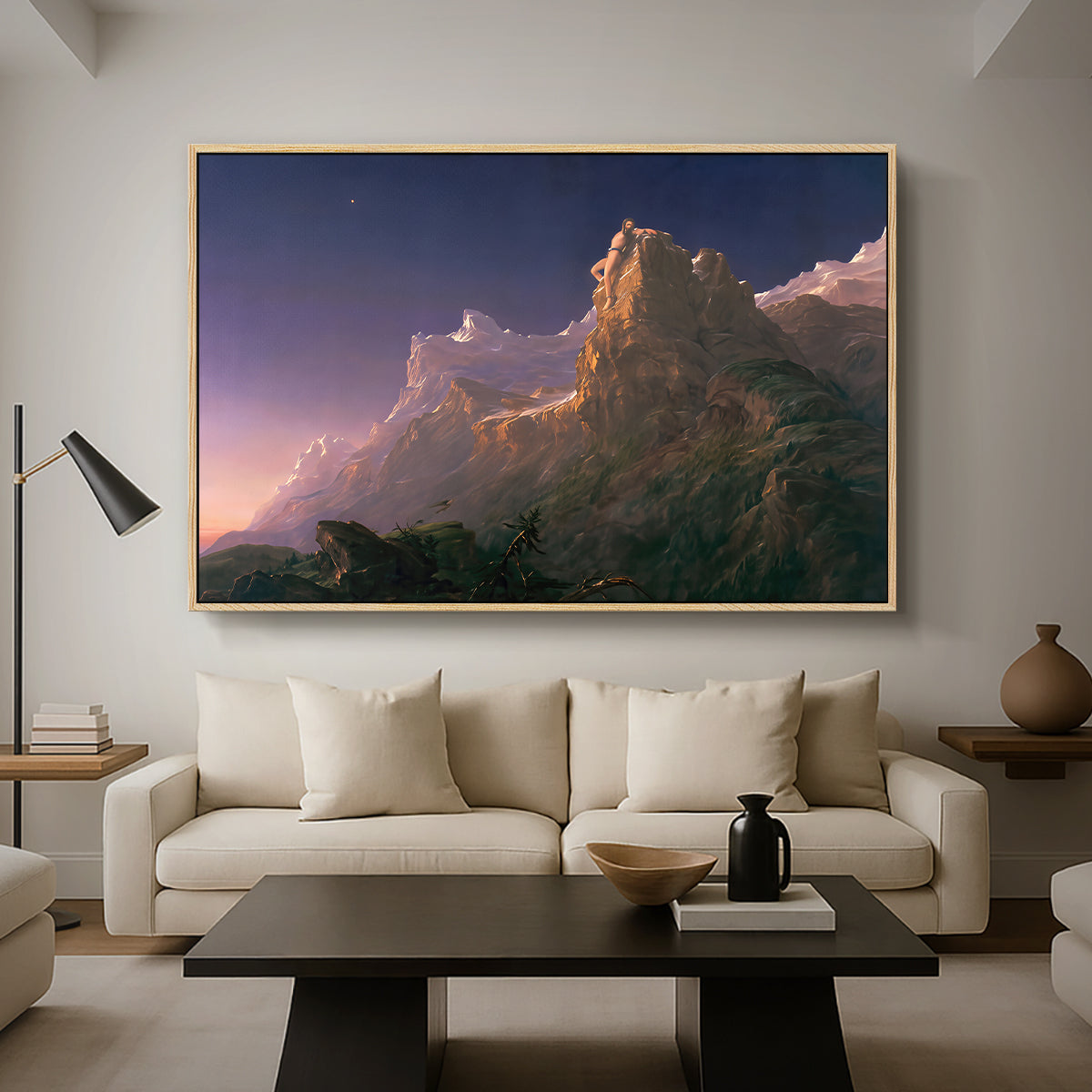 Prometheus Bound, 1847 - Floater Framed Canvas Print