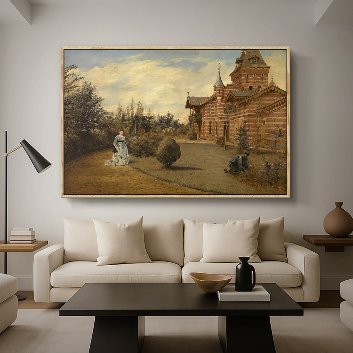The Country House of Gustave Coûteaux, 1871 - Floater Framed Canvas Print
