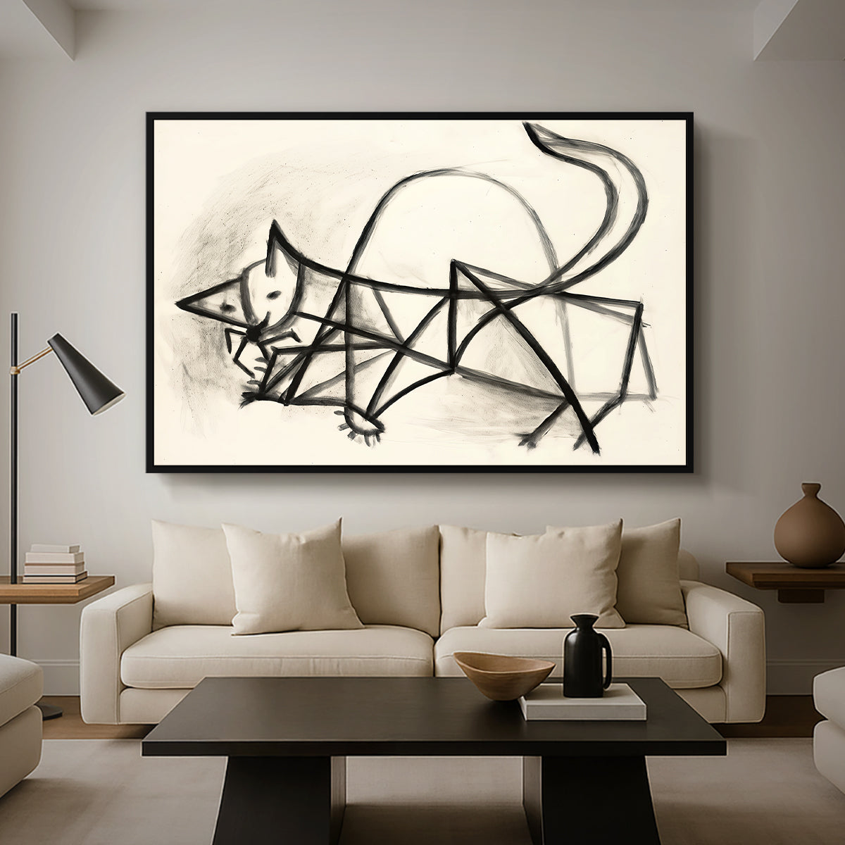 Study of a Cat (Étude de chat), 1946 - Floater Framed Canvas Print
