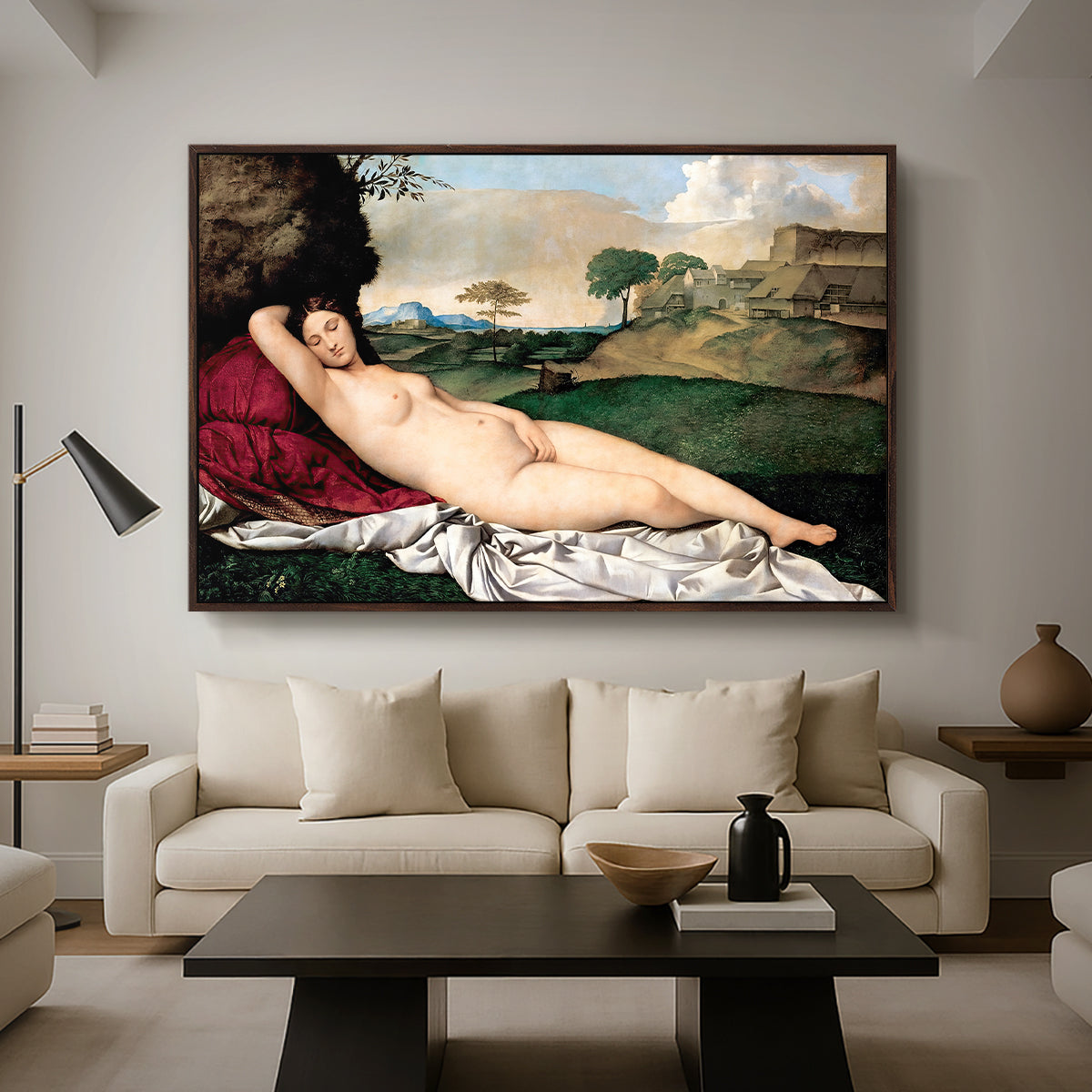 Sleeping Venus, c. 1510 - Floater Framed Canvas Print