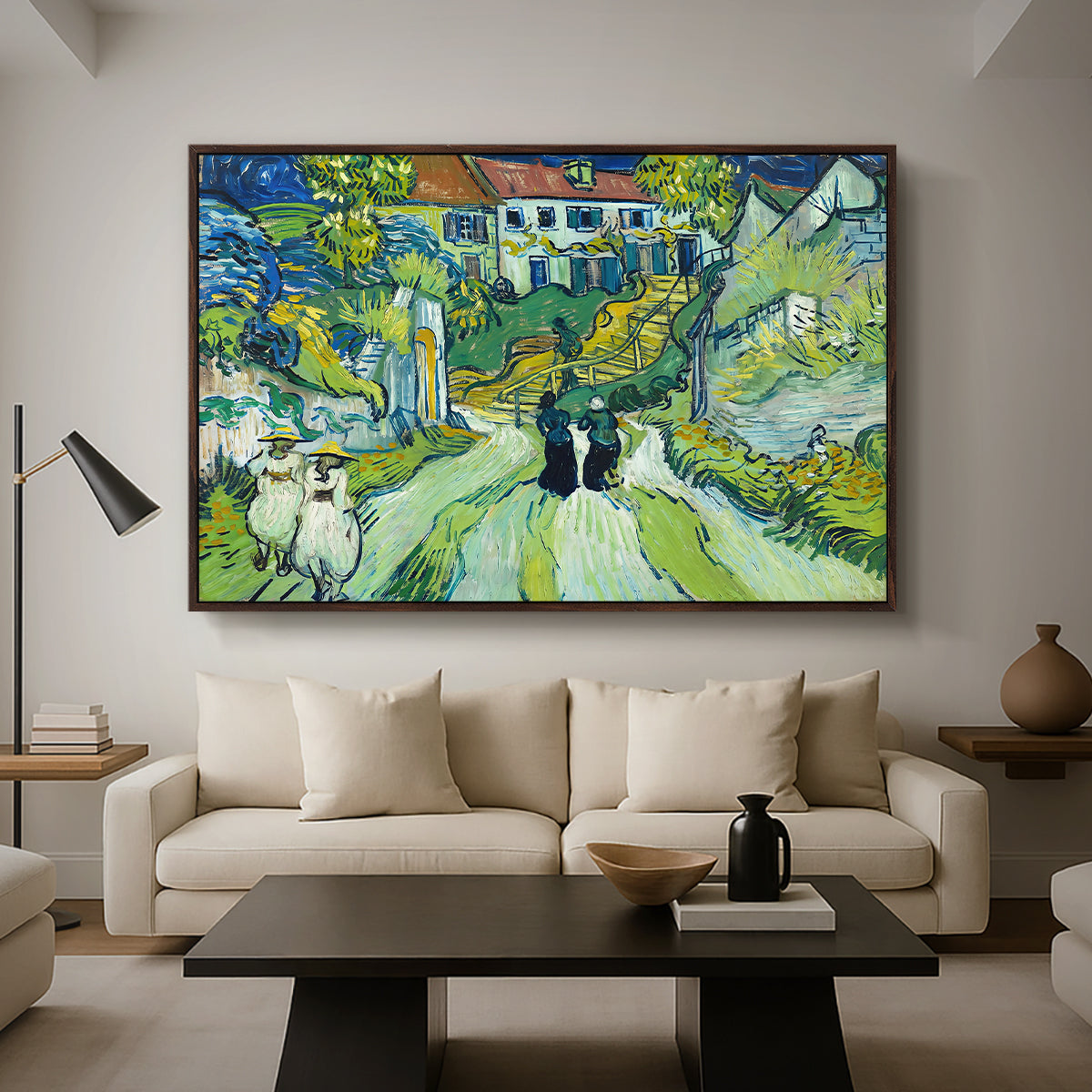 Stairway at Auvers, 1890 - Floater Framed Canvas Print
