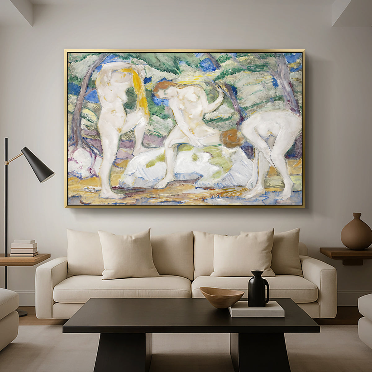 Bathing Women, 1910 - Floater Framed Canvas Print