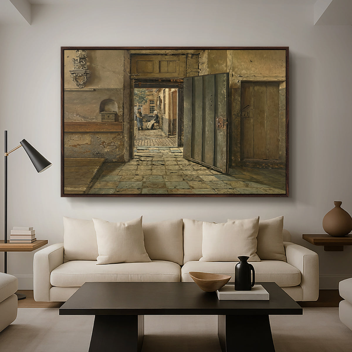 The Conversation, 1884 - Floater Framed Canvas Print
