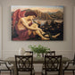 Canvas art print featuring an angelic figure confronting serpent in symbolic battle of good and evil, showcased as a statement wall artwork