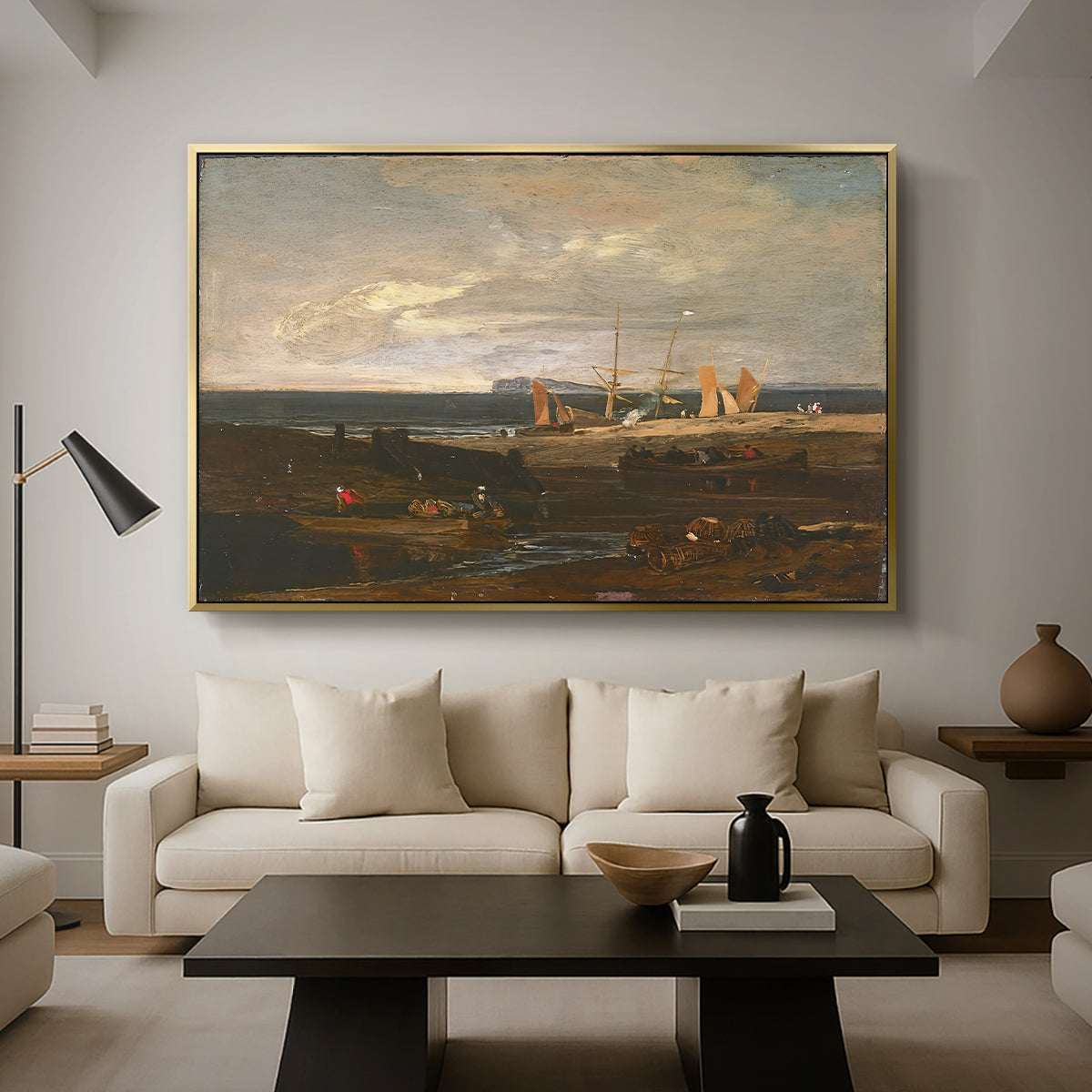 A Scene on the English Coast, c. 1798 - Floater Framed Canvas Print