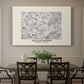 Canvas art print featuring a repeating floral pattern with delicate linework and evenly spaced blossoms, showcased as a statement wall artwork