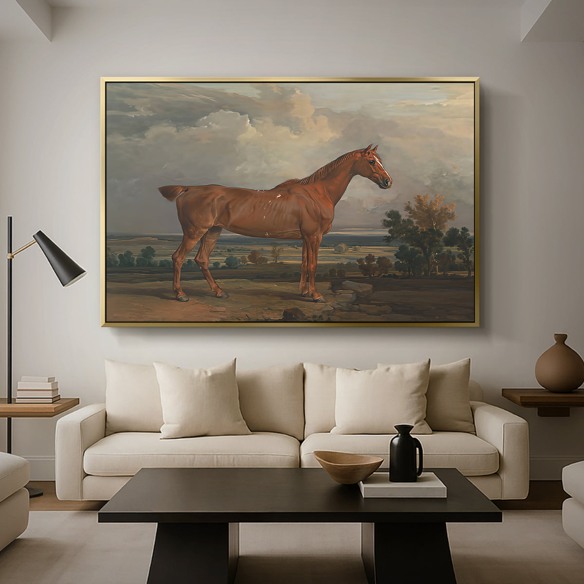 Hunter in a Landscape, 1810 - Floater Framed Canvas Print
