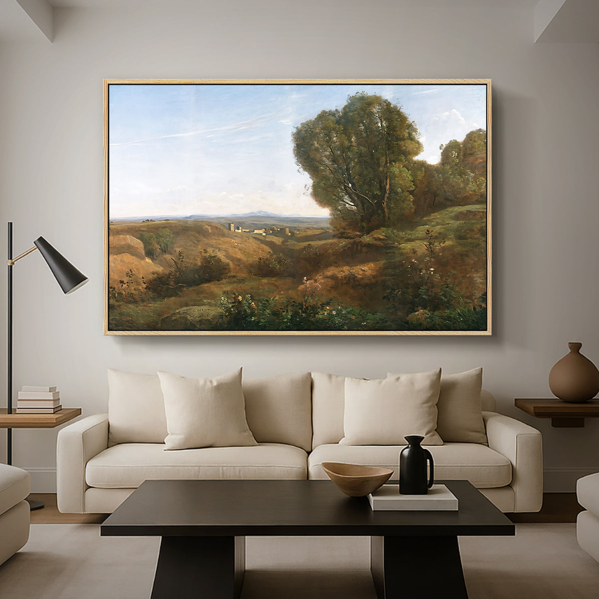 Souvenir of Roquemaure in the Gard, c. 1853 - Floater Framed Canvas Print
