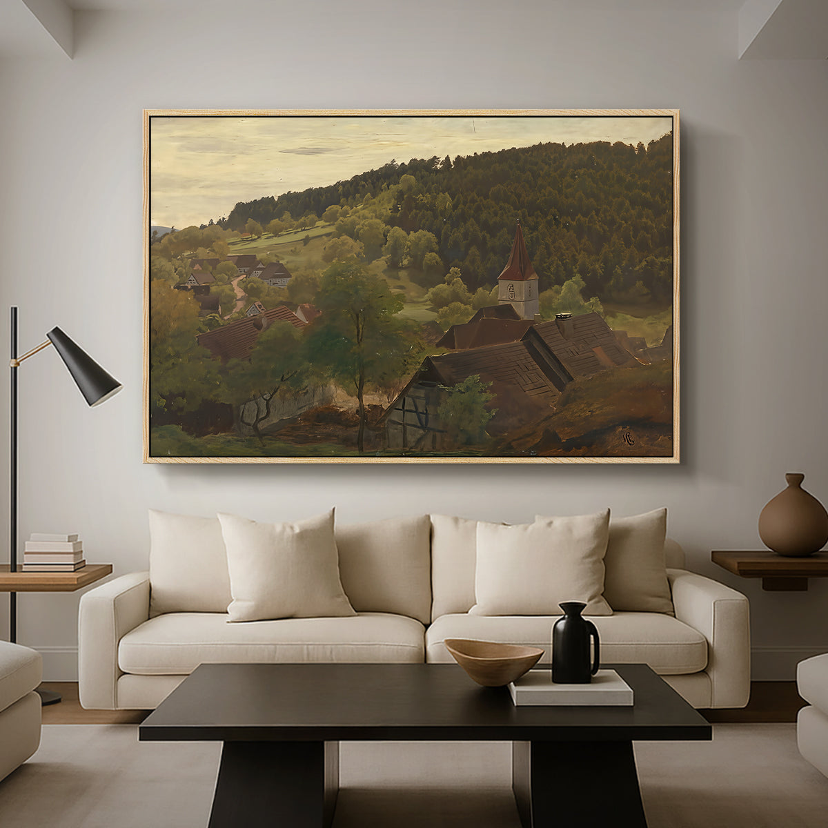 Landscape from Ebersteinburg in Baden, 1876 - Floater Framed Canvas Print