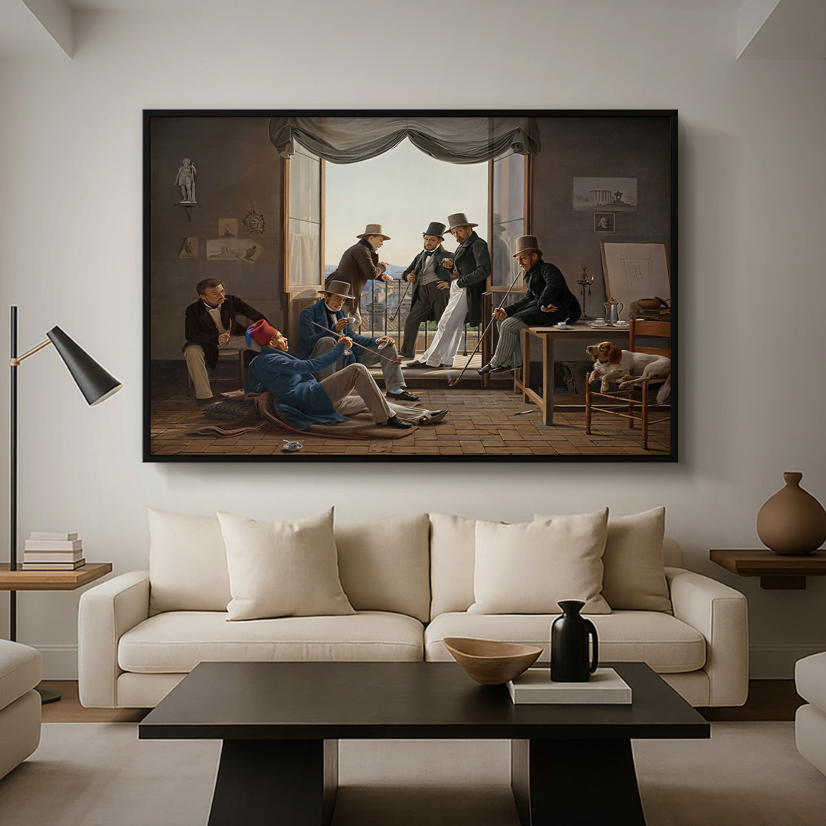 A Group of Danish Artists in Rome, 1837 - Floater Framed Canvas Print