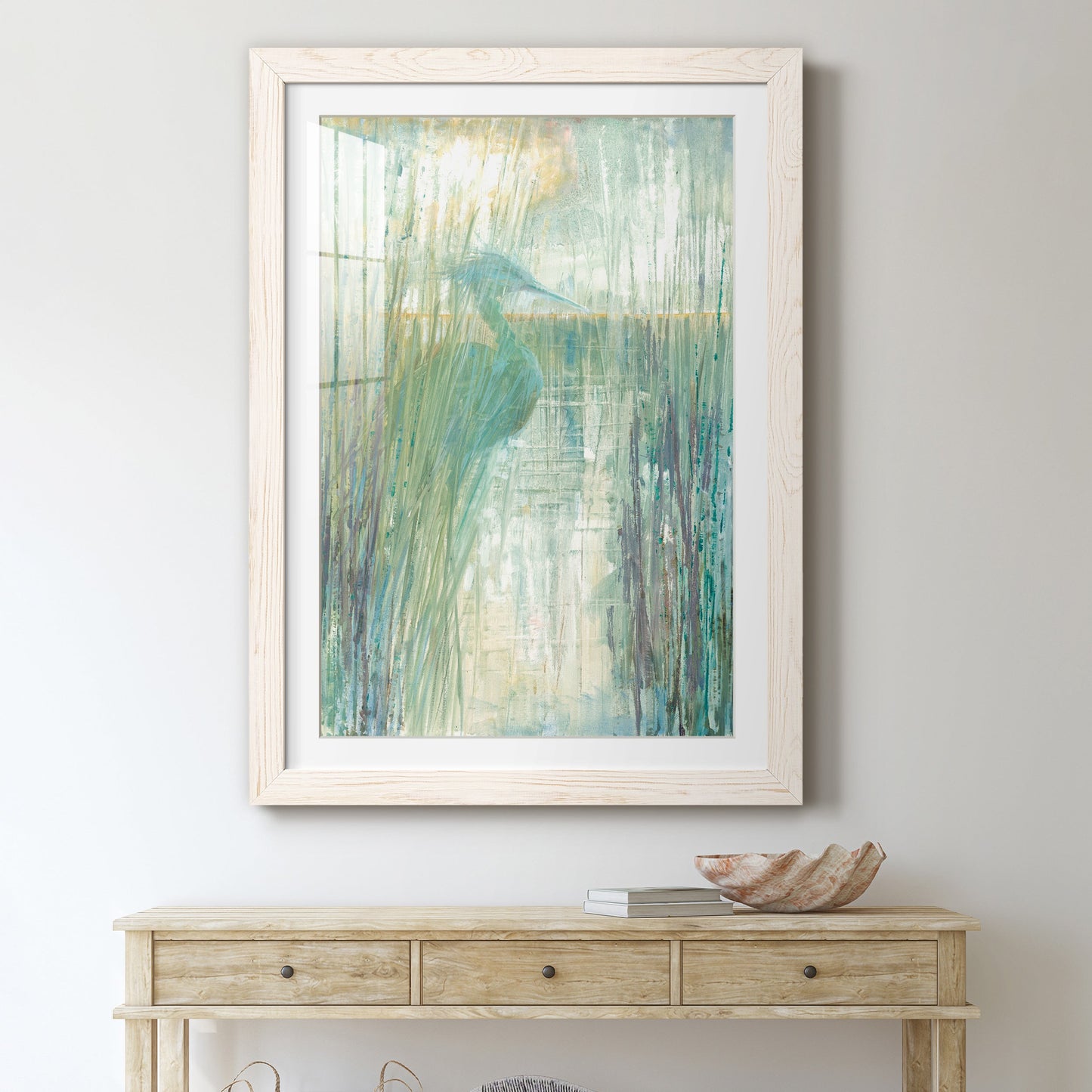 Morning Egret I - Premium Framed Print - Distressed Barnwood Frame - Ready to Hang