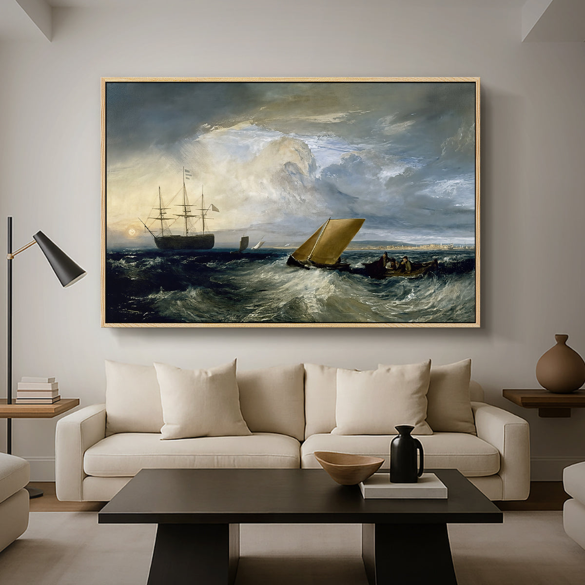 Sheerness as Seen from the Nore, 1808 - Floater Framed Canvas Print