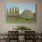 Canvas art print featuring grazing animals in open meadow with trees and simple landscape, showcased as a statement wall artwork