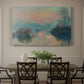 Canvas art print featuring a glowing sunset over snowy river landscape with soft reflections, showcased as a statement wall artwork