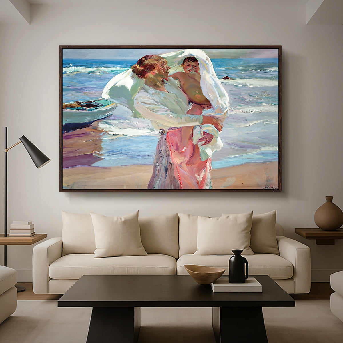 After Bathing, 1915 - Floater Framed Canvas Print