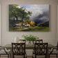 Canvas art print featuring a wagon loaded with hay moving through countryside, showcased as a statement wall artwork