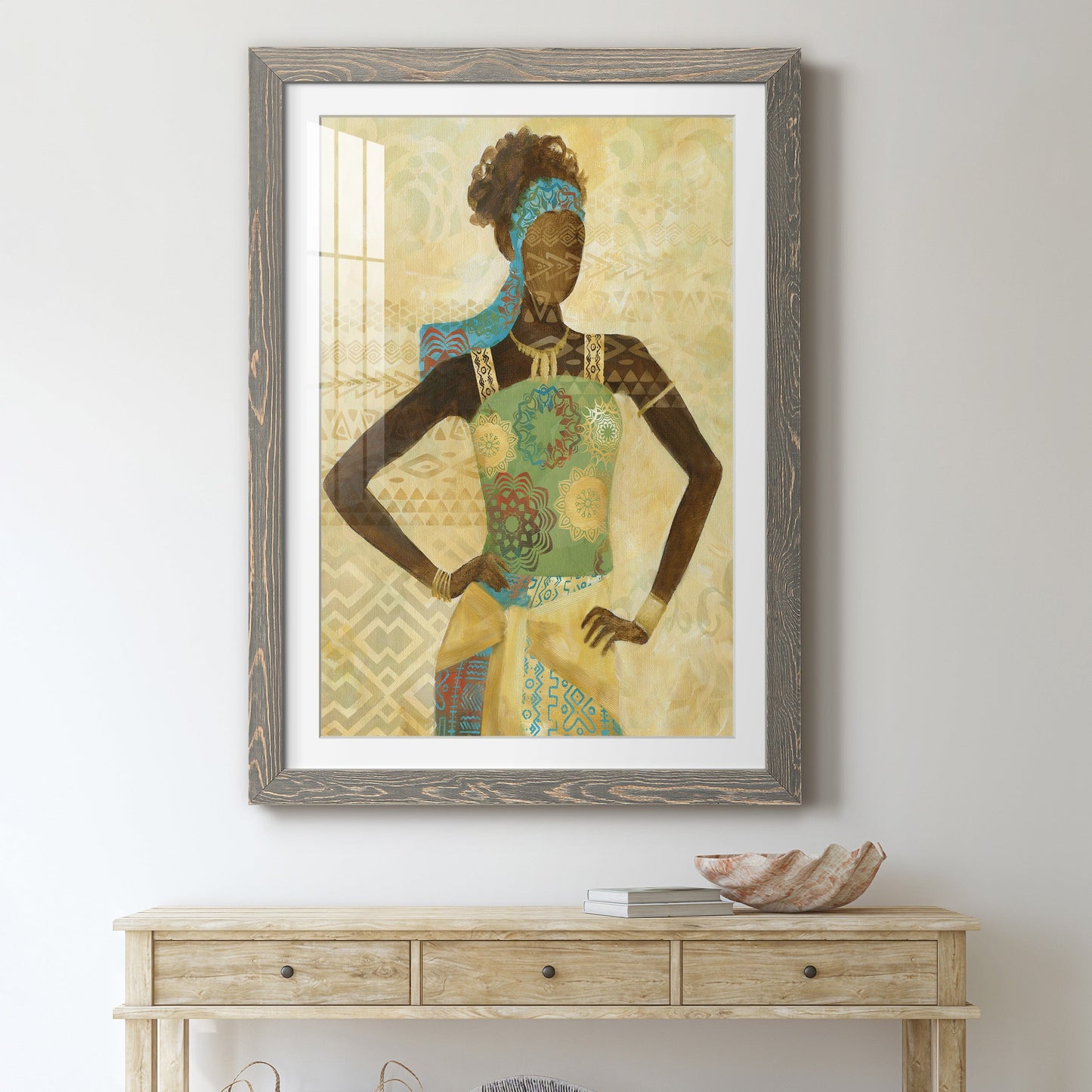 Tribal Vision I - Premium Framed Print - Distressed Barnwood Frame - Ready to Hang