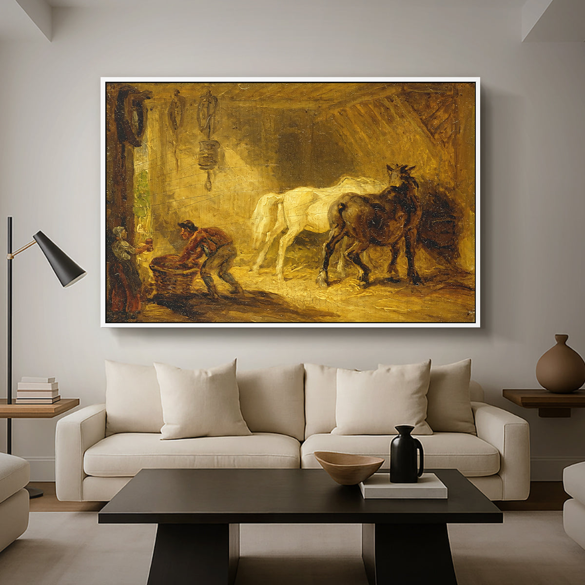 Heath Ewe and Lambs, 1810 - Floater Framed Canvas Print