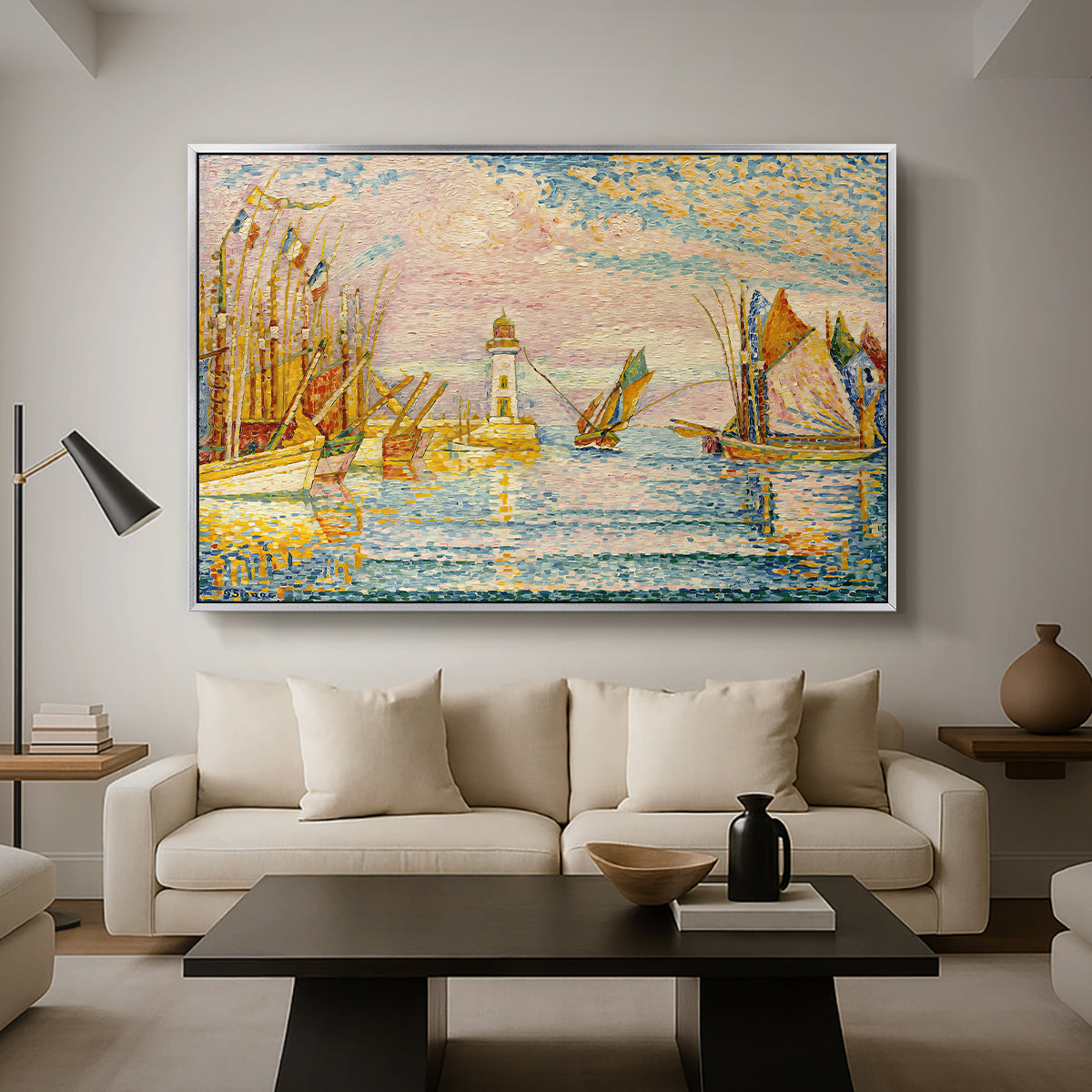 The Lighthouse at Groix, 1925 - Floater Framed Canvas Print