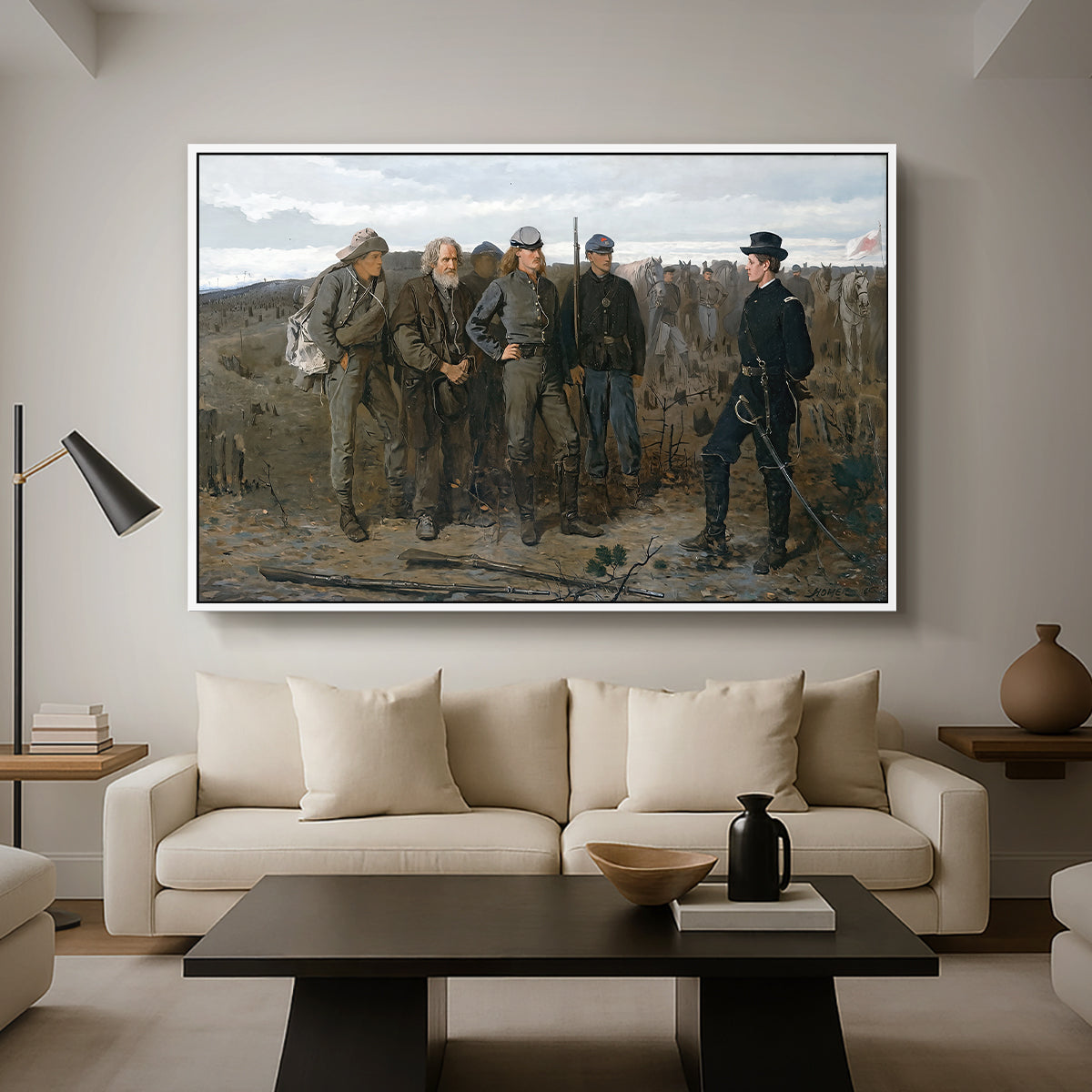 Prisoners from the Front, 1866 - Floater Framed Canvas Print