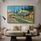 Orchard in Blossom, Bordered by Cypresses, 1888 - Floater Framed Canvas Print