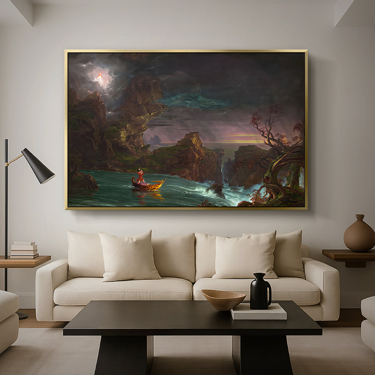 The Voyage of Life: Manhood, 1842 - Floater Framed Canvas Print