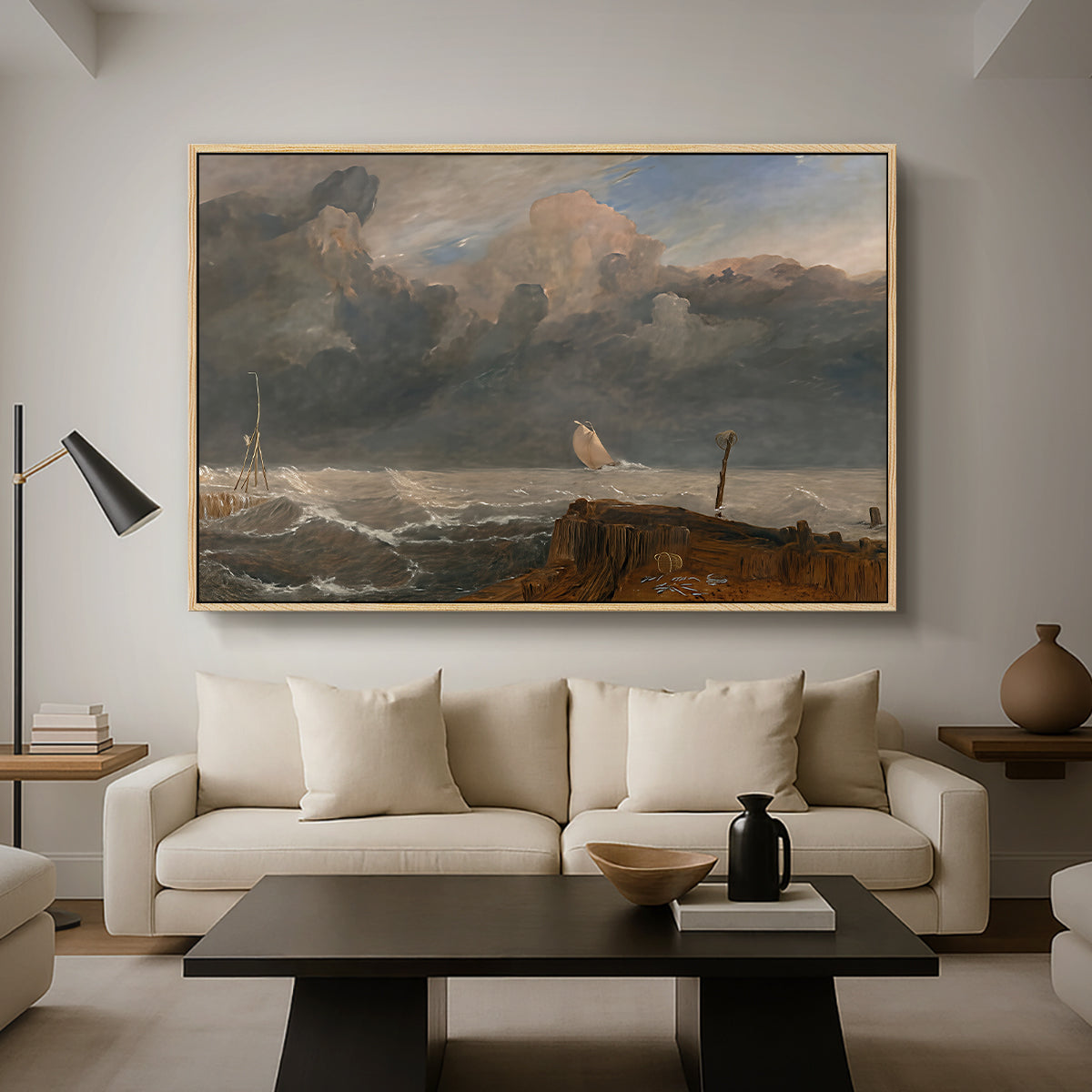 Port Ruysdael, 1827 - Floater Framed Canvas Print