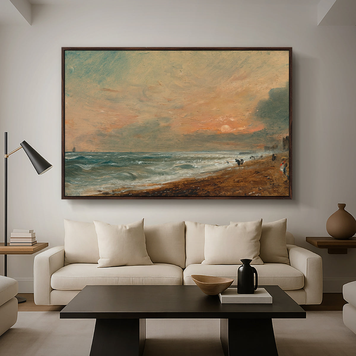Hove Beach, c. 1824-1826 - Floater Framed Canvas Print