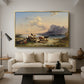 Shepherds and Cattle on Lake Attersee, 1852 - Floater Framed Canvas Print