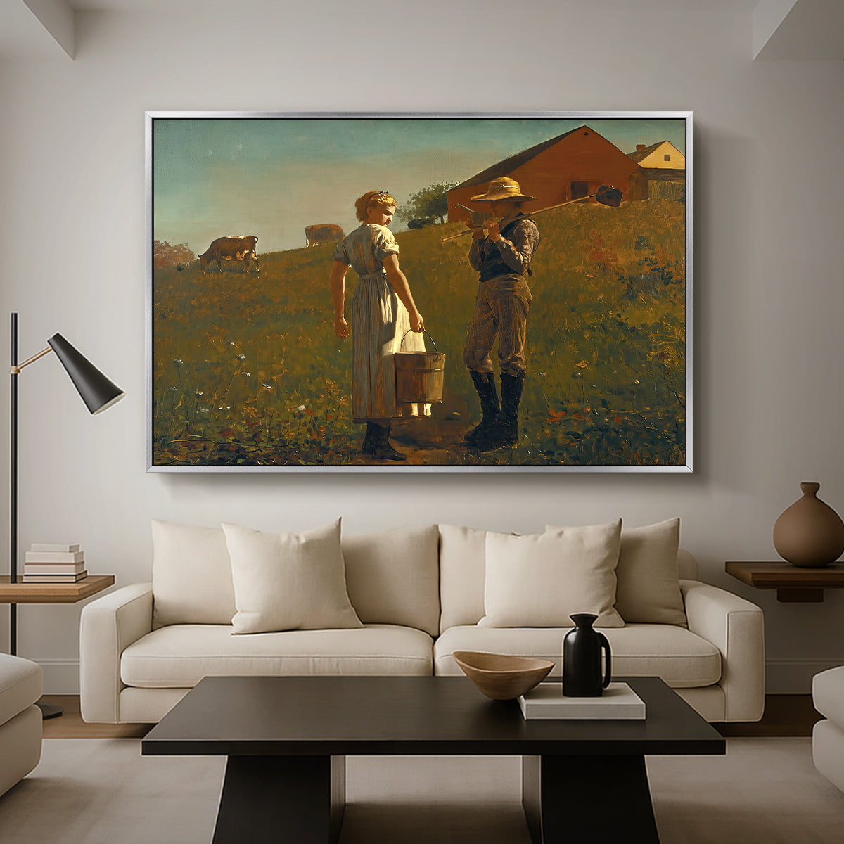 A Temperance Meeting, 1874 - Floater Framed Canvas Print