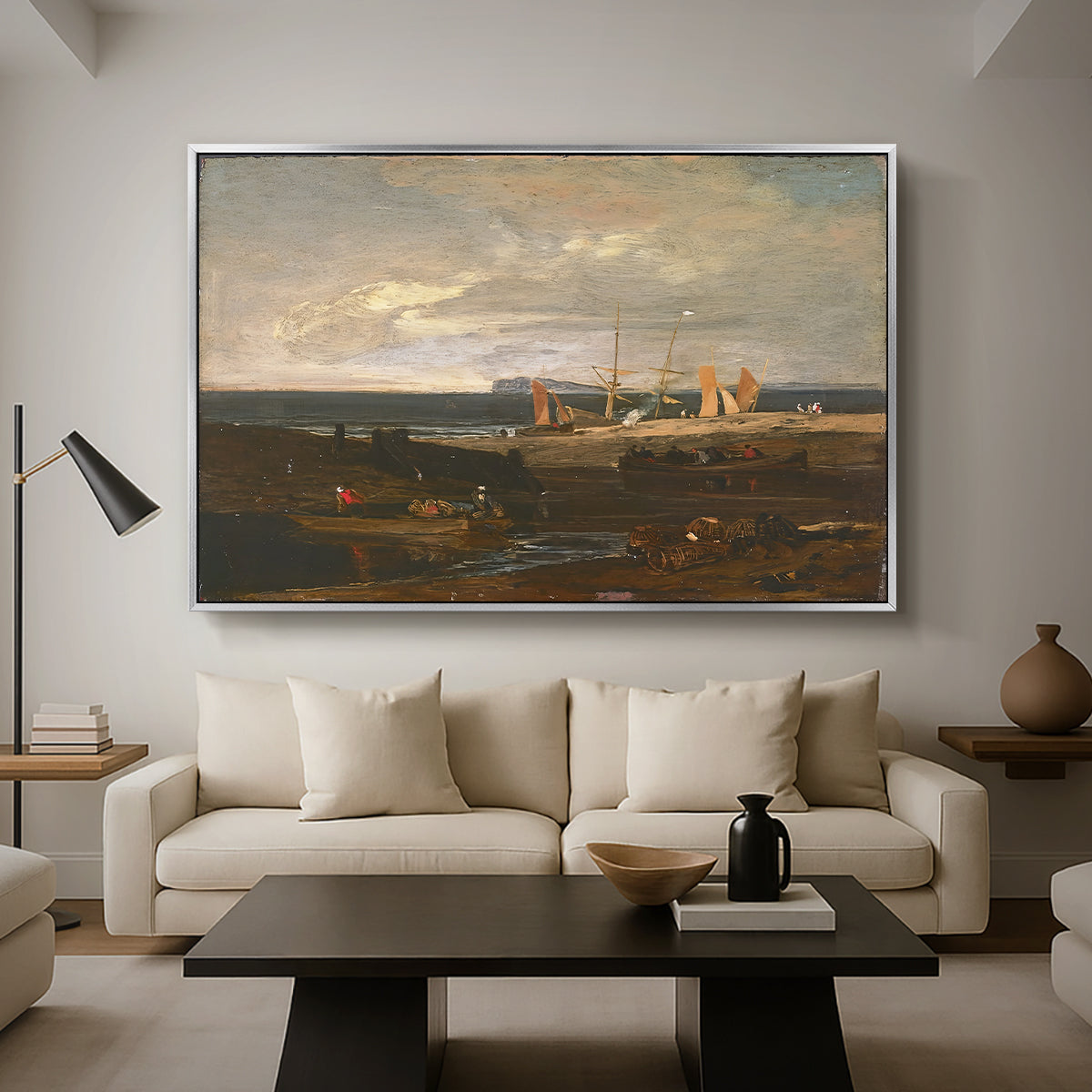 A Scene on the English Coast, c. 1798 - Floater Framed Canvas Print