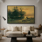 Wallowing Deer on the Shore of a Mountain Lake, c. 1850 - Floater Framed Canvas Print