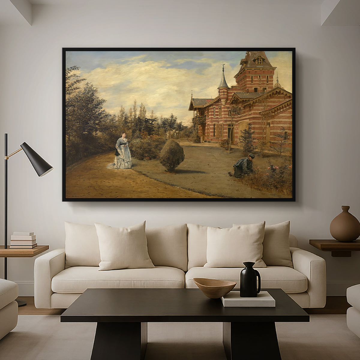 The Country House of Gustave Coûteaux, 1871 - Floater Framed Canvas Print