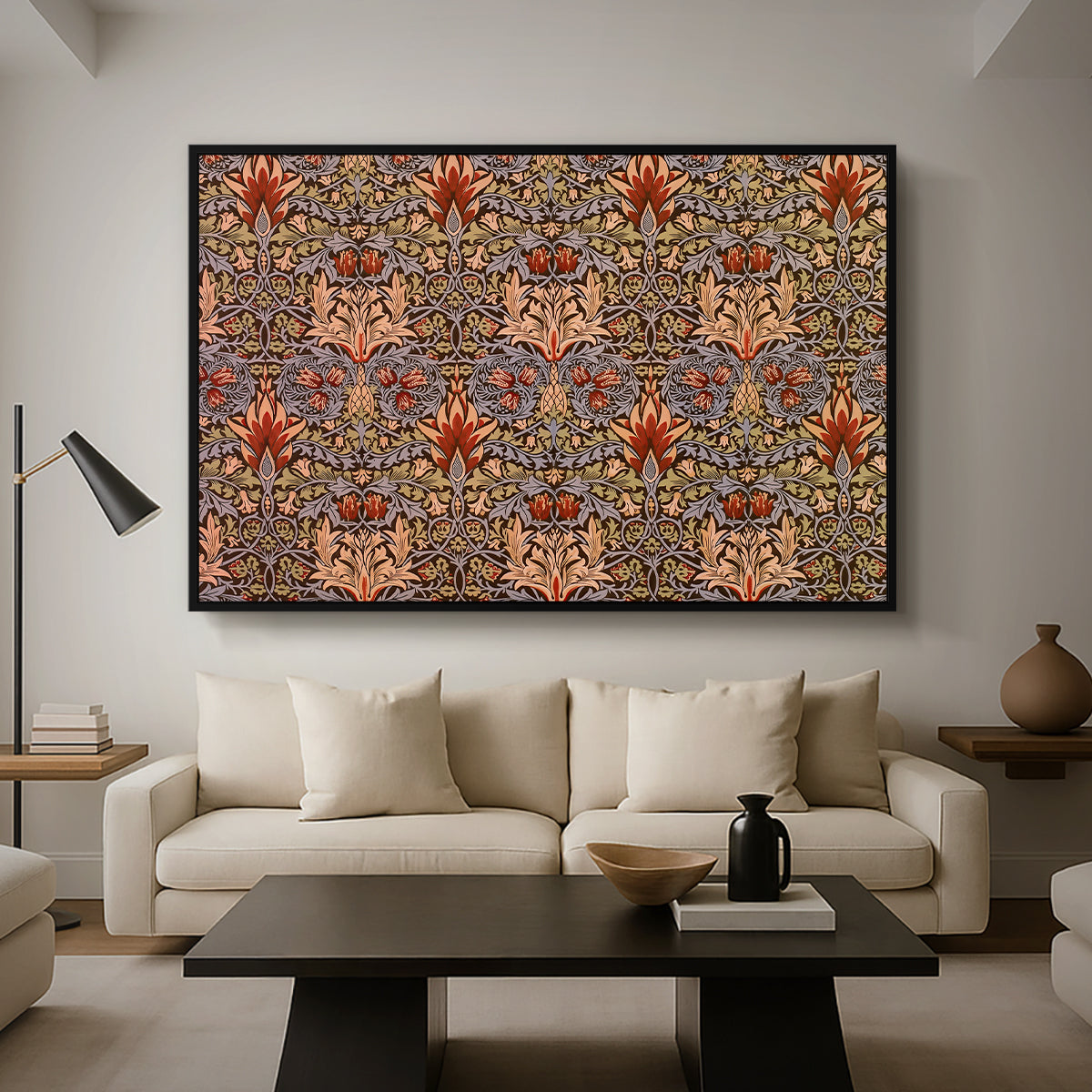 Snakeshead - Red/Cumin, c. 1876 - Floater Framed Canvas Print