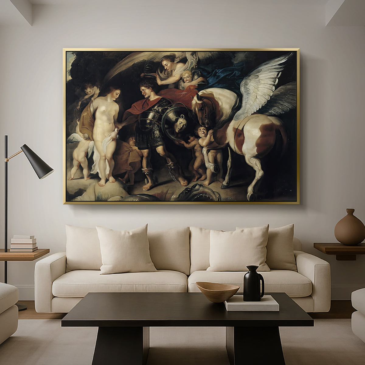 Perseus and Andromeda, c. 1620 - Floater Framed Canvas Print