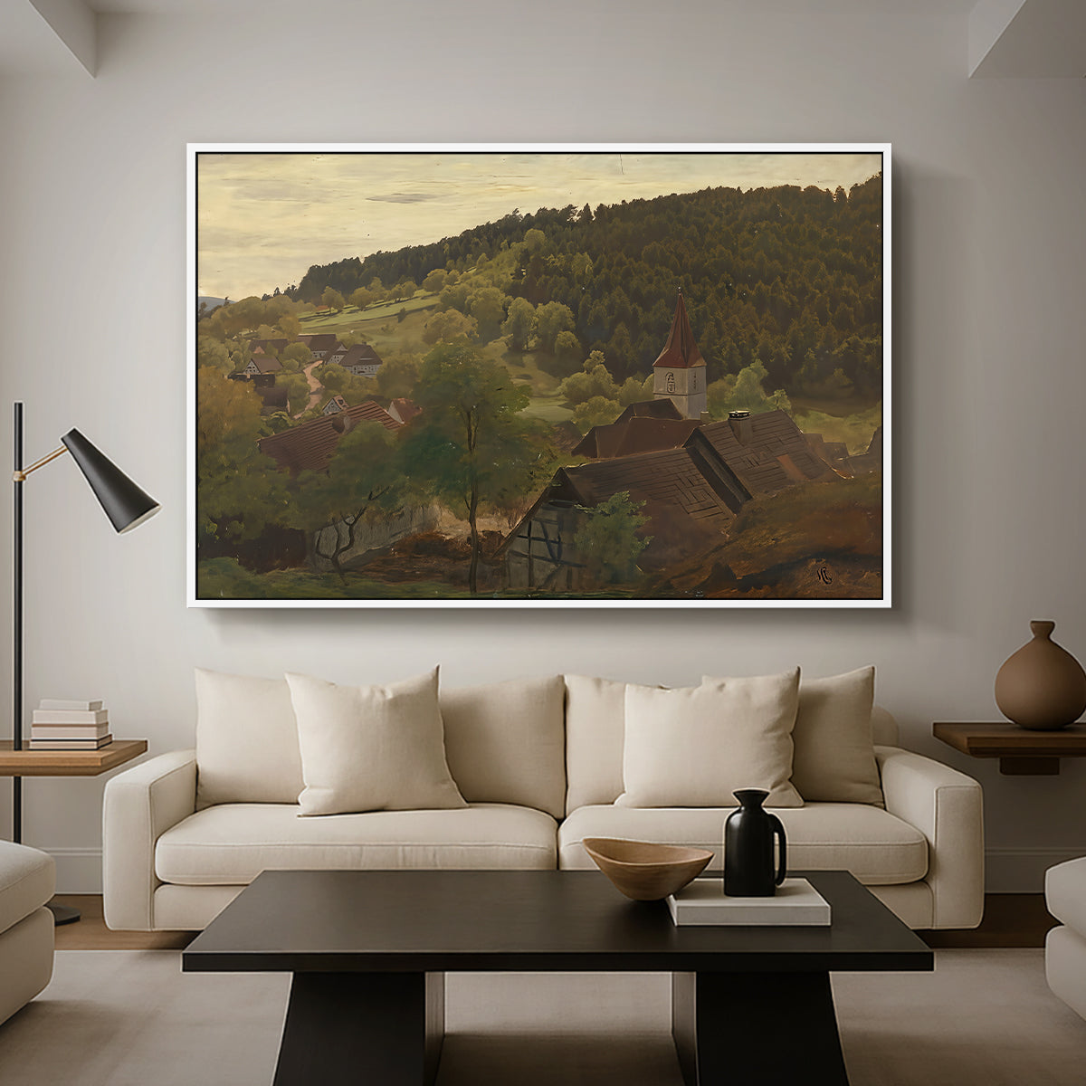 Landscape from Ebersteinburg in Baden, 1876 - Floater Framed Canvas Print