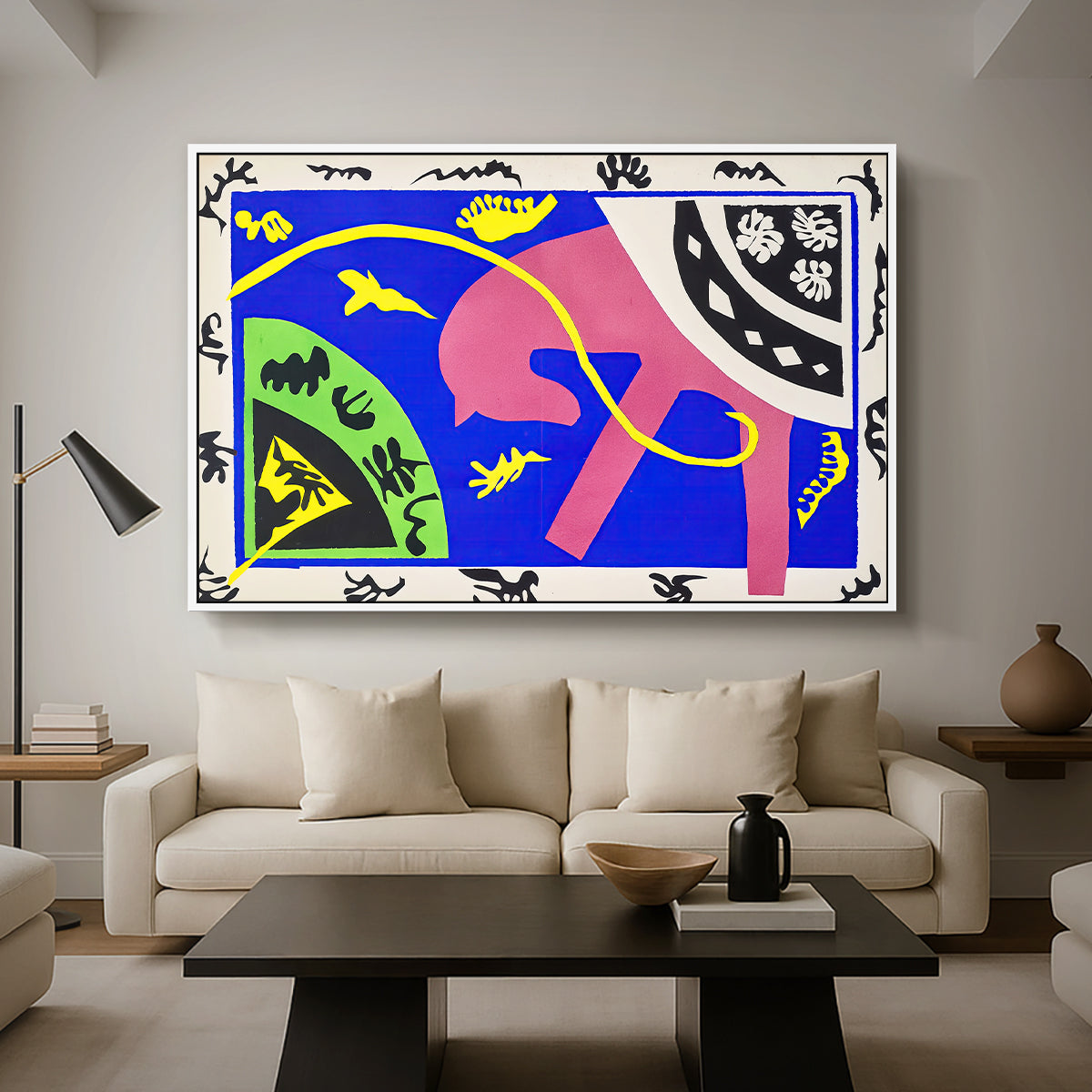 The Horse, the Rider and the Clown, from Jazz, 1947 - Floater Framed Canvas Print