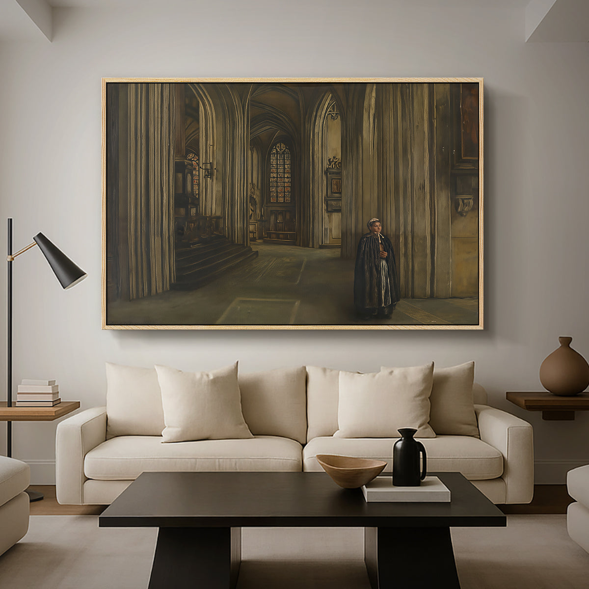 Interior of a Church, 1871 - Floater Framed Canvas Print