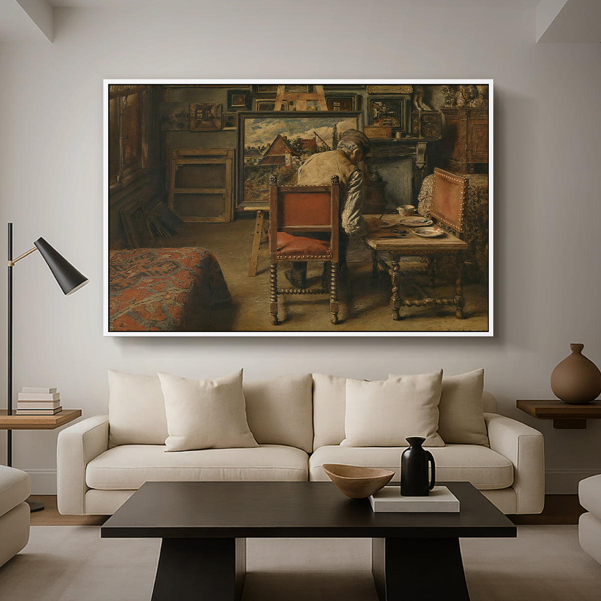 The Retoucher (The Restorer), 1876 - Floater Framed Canvas Print