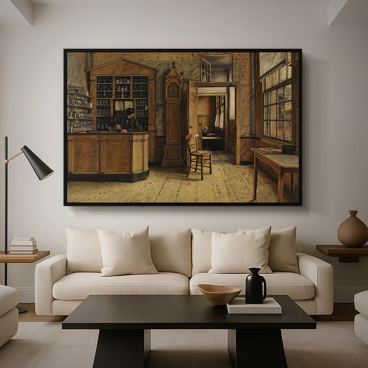 The Old Inn 'Het Loodshuis' in Antwerp, 1877 - Floater Framed Canvas Print