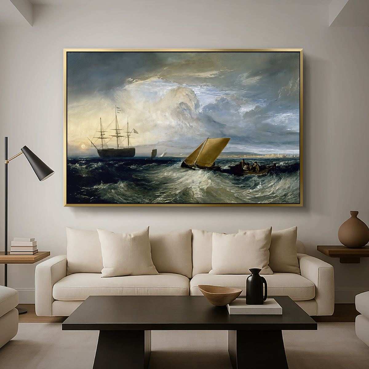 Sheerness as Seen from the Nore, 1808 - Floater Framed Canvas Print
