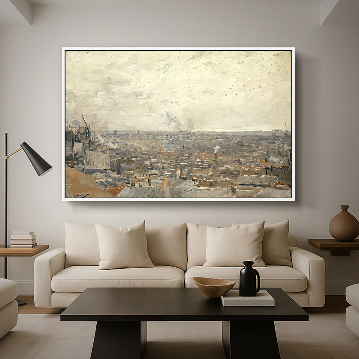 View from Montmartre, 1886 - Floater Framed Canvas Print