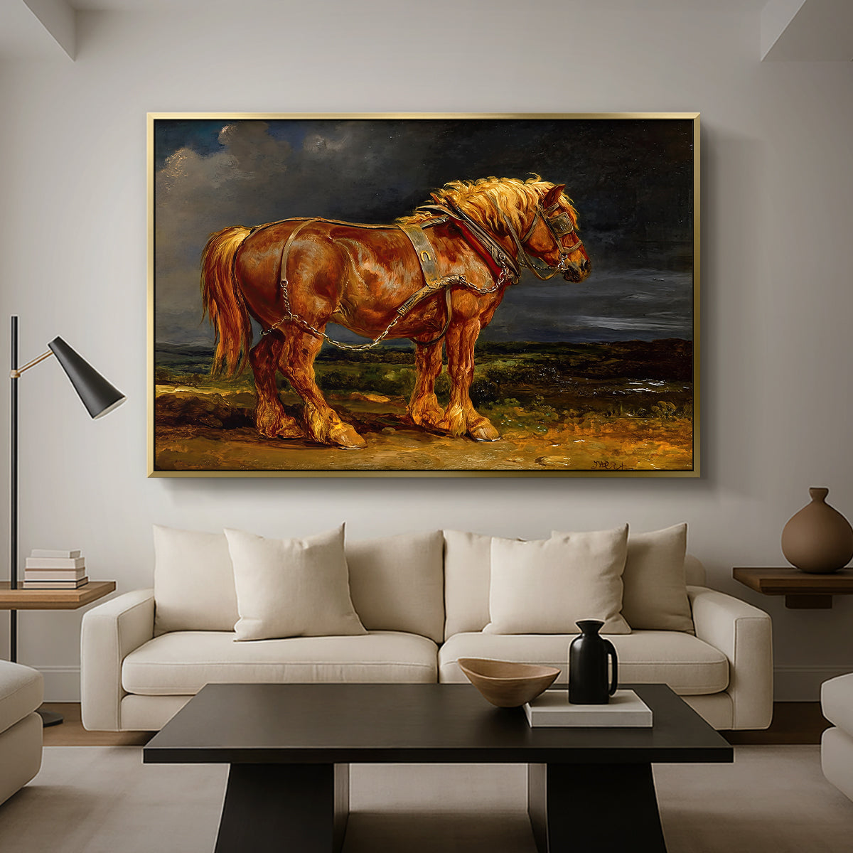The Shire Horse Elephant in an Extensive Landscape, c. 1850s - Floater Framed Canvas Print