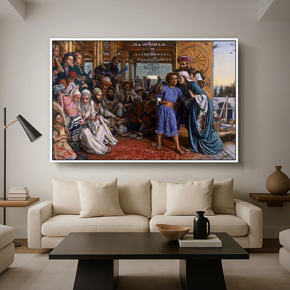 The Finding of the Saviour in the Temple, 1854-1860 - Floater Framed Canvas Print